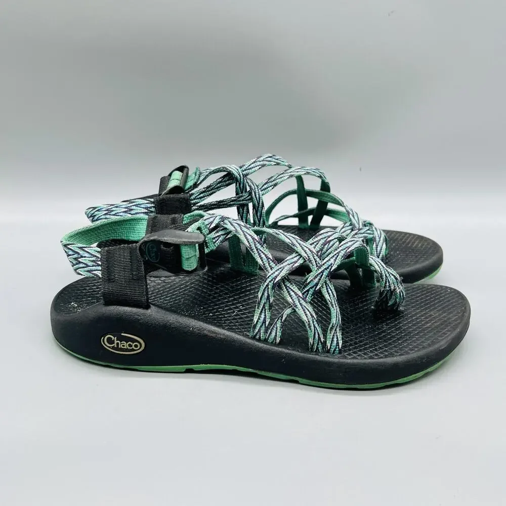 Chaco Sandals Womens 8 Green Synthetic Strappy Adjustable Hiking Outdoor Shoes
